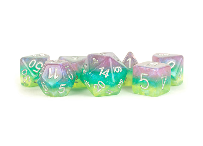 Gamers Guild AZ Metallic Dice Games 7-Die Set 16mm: Layered Stardust Radiance Metallic Dice Games