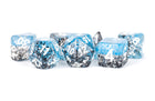 Gamers Guild AZ Metallic Dice Games 7-Die Set 16mm: Particle - Blue and Black Metallic Dice Games