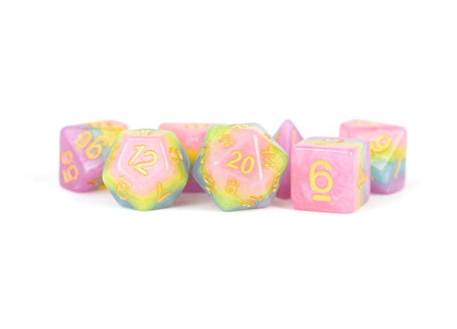 Gamers Guild AZ Metallic Dice Games 7-Die Set 16mm: Pastel Fairy Metallic Dice Games