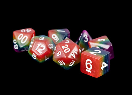 Gamers Guild AZ Metallic Dice Games 7-Die Set 16mm: Rainbow Metallic Dice Games