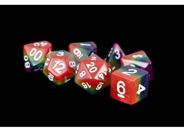Gamers Guild AZ Metallic Dice Games 7-Die Set 16mm: Rainbow Metallic Dice Games