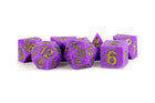 Gamers Guild AZ Metallic Dice Games 7-Die Set 16mm: Sharp Edge Silicone Dice - Regal Ricochet Metallic Dice Games