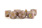 Gamers Guild AZ Metallic Dice Games 7-Die Set 16mm: Sharp Edge Silicone Dice - Volcanic Soot - Black Friday AGD