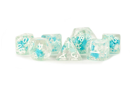 Gamers Guild AZ Metallic Dice Games 7-Die Set 16mm: Snowflake - Black Friday AGD