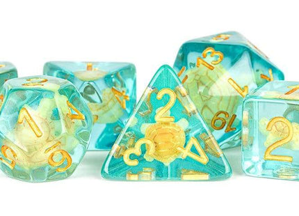 Gamers Guild AZ Metallic Dice Games 7-Die Set 16mm: Turtle Metallic Dice Games