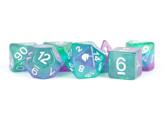 Gamers Guild AZ Metallic Dice Games 7-Die Set 16mm: Unicorn - Aurora Metallic Dice Games