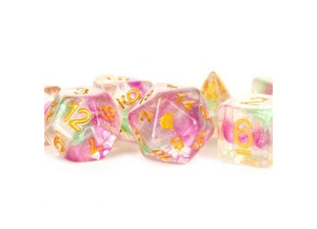 Gamers Guild AZ Metallic Dice Games 7-Die Set 16mm: Unicorn - Celestial Blossom Metallic Dice Games
