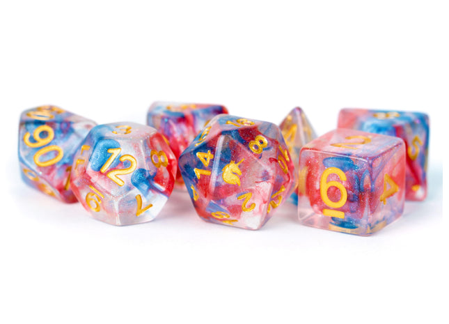 Gamers Guild AZ Metallic Dice Games 7-Die Set 16mm: Unicorn - Cosmic Carnival Metallic Dice Games