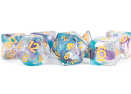 Gamers Guild AZ Metallic Dice Games 7-Die Set 16mm: Unicorn - Fancy Fae - Black Friday AGD