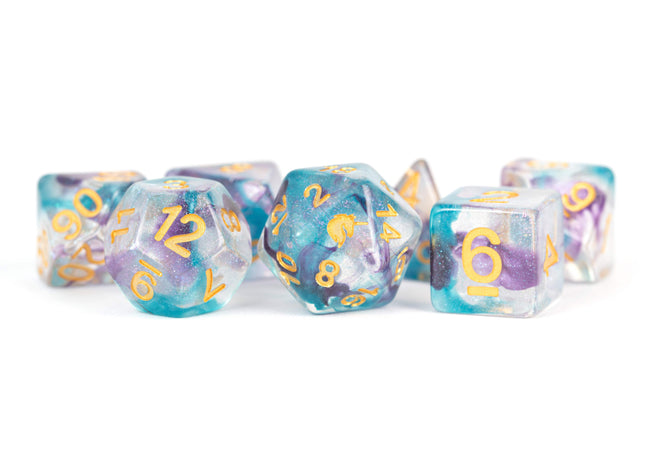 Gamers Guild AZ Metallic Dice Games 7-Die Set 16mm: Unicorn - Fancy Fae - Black Friday AGD