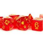 Gamers Guild AZ Metallic Dice Games 7-Die Set 16mm: Unicorn - Red - Black Friday AGD