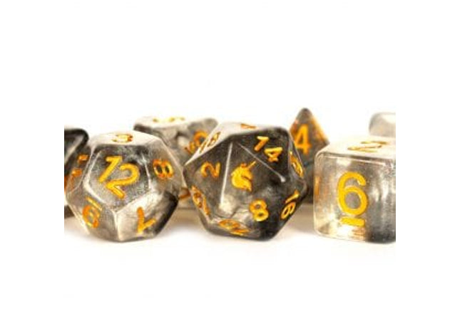 Gamers Guild AZ Metallic Dice Games 7-Die Set 16mm: Unicorn - Rogue Rage - Black Friday AGD