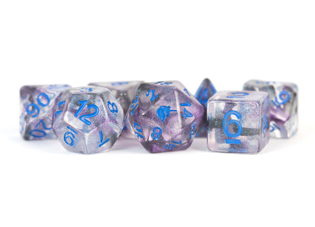Gamers Guild AZ Metallic Dice Games 7-Die Set 16mm: Unicorn - Stellar Storm - Black Friday AGD