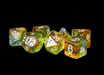 Gamers Guild AZ Metallic Dice Games 7-Die Set 16mm: Yelow Aurora - Black Friday Discontinue