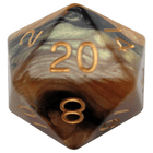 Gamers Guild AZ Metallic Dice Games Black and Yellow with Gold Numbers 35mm Mega Acrylic d20 Dice Metallic Dice Games