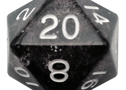 Gamers Guild AZ Metallic Dice Games Ethereal Black 35mm Mega Acrylic d20 Dice Metallic Dice Games