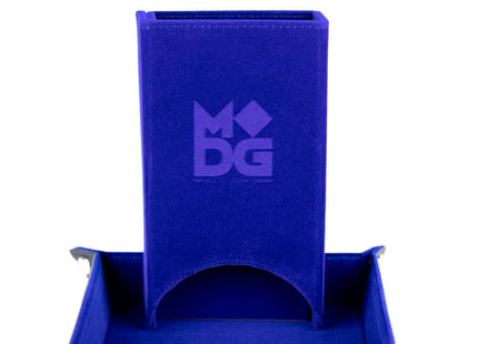 Gamers Guild AZ Metallic Dice Games Fold Up Velvet Dice Tower - Blue Discontinue