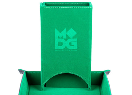 Gamers Guild AZ Metallic Dice Games Fold Up Velvet Dice Tower - Green Metallic Dice Games