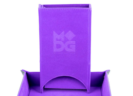 Gamers Guild AZ Metallic Dice Games Fold Up Velvet Dice Tower - Purple Discontinue