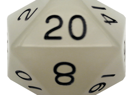 Gamers Guild AZ Metallic Dice Games Glow in the Dark Clear 35mm Mega Acrylic d20 Dice Metallic Dice Games