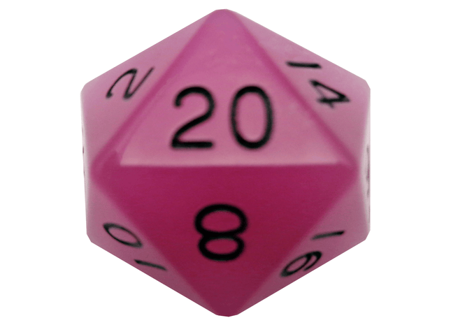 Gamers Guild AZ Metallic Dice Games Glow in the Dark Purple 35mm Mega Acrylic d20 Dice Metallic Dice Games