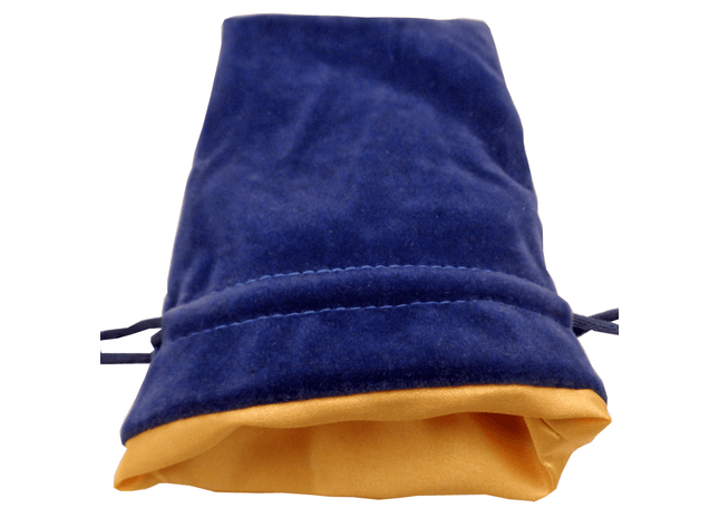 Gamers Guild AZ Metallic Dice Games MDG Large Blue Velvet Dice Bag with Gold Satin - 6"x8" Metallic Dice Games