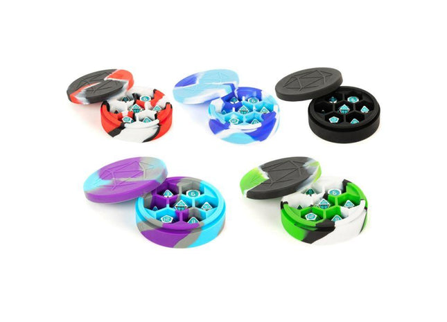 Gamers Guild AZ Metallic Dice Games MDG Silicone Round Dice Case Black Metallic Dice Games