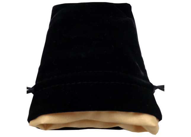 Gamers Guild AZ Metallic Dice Games MDG Small Black Velvet Dice Bag with Gold Satin - 4"x6" Metallic Dice Games