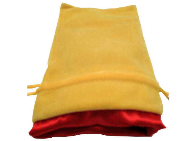 Gamers Guild AZ Metallic Dice Games MDG Small Gold Velvet Dice Bag with Red Satin - 4"x6" Metallic Dice Games