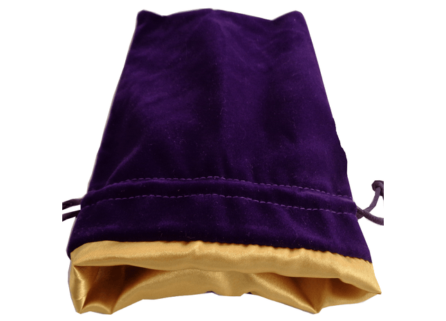 Gamers Guild AZ Metallic Dice Games MDG Small Purple Velvet Dice Bag with Gold Satin - 4"x6" Metallic Dice Games