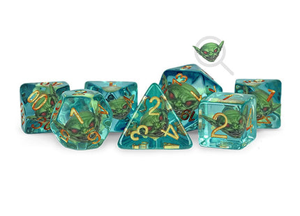 Gamers Guild AZ Metallic Dice Games Pathfinder Dice: Goblin Inclusion Dice - RPG Set of 7 - Black Friday AGD