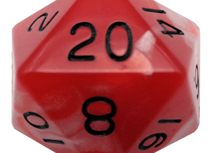 Gamers Guild AZ Metallic Dice Games Red and White with Black Numbers 35mm Mega Acrylic d20 Dice Metallic Dice Games
