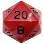 Gamers Guild AZ Metallic Dice Games Red and White with Black Numbers 35mm Mega Acrylic d20 Dice Metallic Dice Games