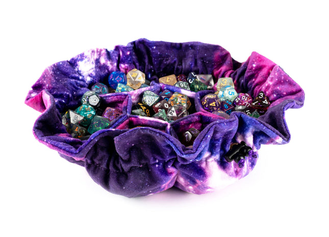 Gamers Guild AZ Metallic Dice Games Velvet Compartment Dice Bag with Pockets: Nebula Metallic Dice Games