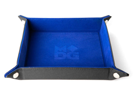 Gamers Guild AZ Metallic Dice Games Velvet Dice Tray With Leather Backing - Blue Discontinue