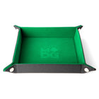 Gamers Guild AZ Metallic Dice Games Velvet Dice Tray With Leather Backing - Green Metallic Dice Games