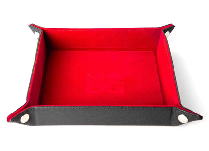 Gamers Guild AZ Metallic Dice Games Velvet Dice Tray With Leather Backing - Red Discontinue