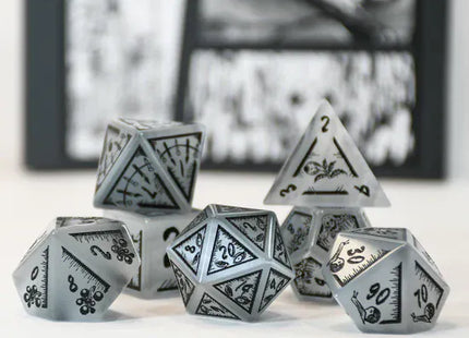 Gamers Guild AZ Misty Mountain Gaming Junji Ito Grey Cat's Eye Stone Dice Set (Pre-Order) Quartermaster Direct