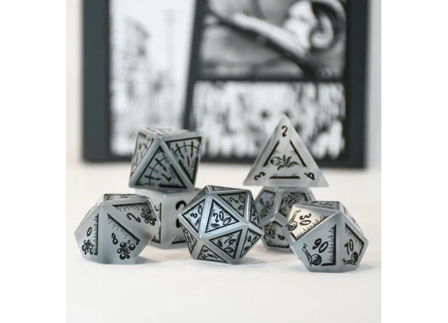 Gamers Guild AZ Misty Mountain Gaming Junji Ito Grey Cat's Eye Stone Dice Set (Pre-Order) Quartermaster Direct