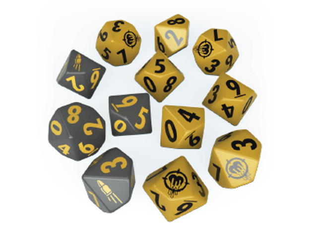Gamers Guild AZ Modiphius Entertainment Fallout Factions: Dice Sets - The Operators - Black Friday AGD