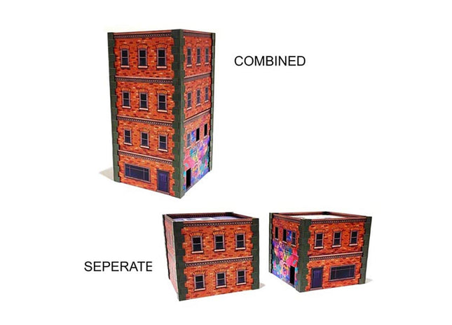 Gamers Guild AZ Monster Fight Club Metropolis Cityscape: Two Small Brick Buildings GTS