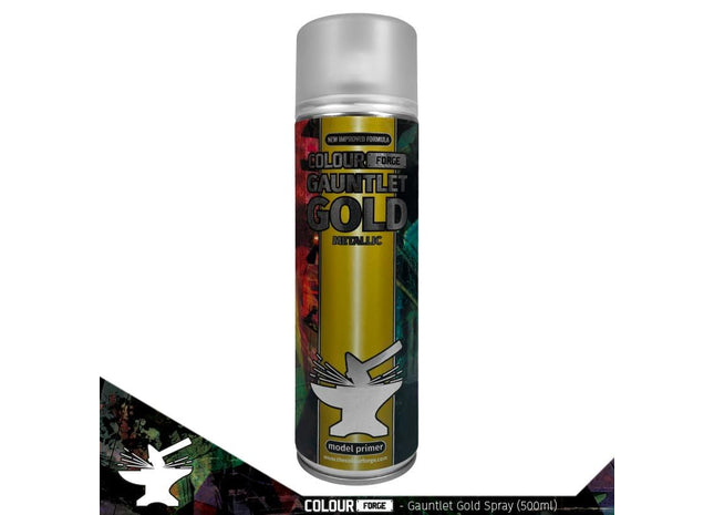 Gamers Guild AZ Monument Hobbies Colour Forge Spray: Gauntlet Gold (500ml) (Pre-Order) Monument Hobbies