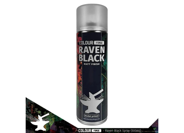 Gamers Guild AZ Monument Hobbies Colour Forge Spray: Raven Black (500ml) (Pre-Order) Monument Hobbies