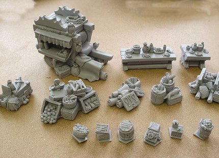 Gamers Guild AZ Moonstone Moonstone: Machburg Market Scatter Terrain Goblin King Games
