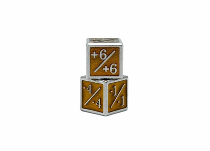 Gamers Guild AZ Norse Foundry 1/+1 & -1/-1 D6 Yellow Pack of 6 Ccg Metal Dice Norse Foundry