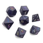 Gamers Guild AZ Norse Foundry Hematite - Raised Holographic 7 Piece RPG Set Gemstone Dice Norse Foundry