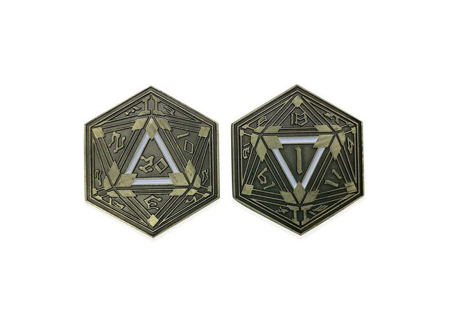 Gamers Guild AZ Norse Foundry Metal RPG Crit/Fail Coin - Shiny Gold Plated 45mm Norse Foundry