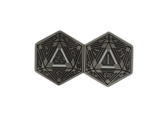 Gamers Guild AZ Norse Foundry Metal RPG Crit/Fail Coin - Silver Plated 25mm Norse Foundry