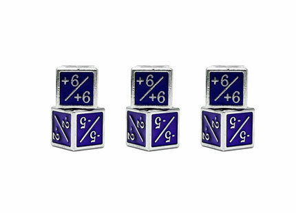 Gamers Guild AZ Norse Foundry Norse Foundry: 1/+1 & -1/-1 D6 Purple Pack of 6 CCG Metal Dice Norse Foundry