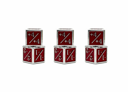 Gamers Guild AZ Norse Foundry Norse Foundry: 1/+1 & -1/-1 D6 Red Pack of 6 CCG Metal Dice Norse Foundry